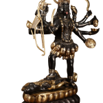 Large Brass Kali Mata Black Edition 33" - Monumental Temple Sculpture | Jaipurio